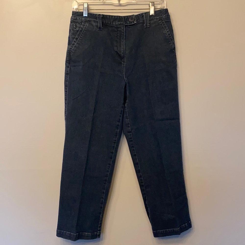 Dark denim capri pants, Talbots size 10 with stretch
